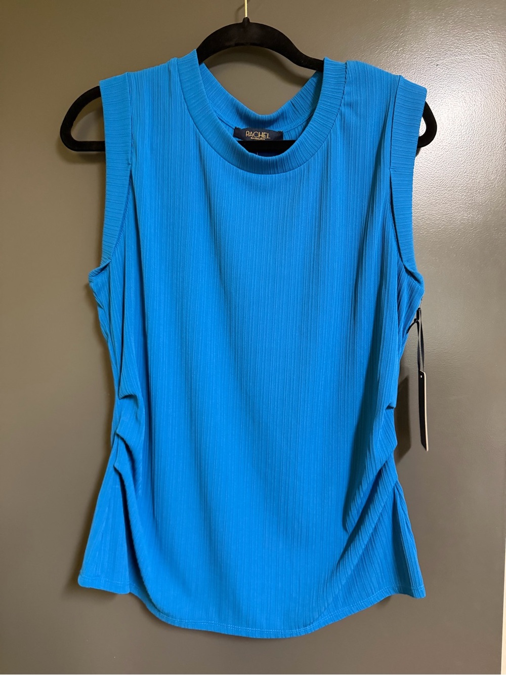 RACHEL Rachel Roy Sleeveless Ribbed Tank Top in Bright Blue